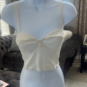 SKIMS cotton rib Bustier Crop Top cami